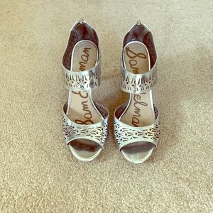 Sam Edelman peep toe laser cut heels